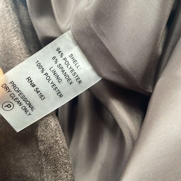 Calvin Klein Faux Suede Zipper Detail Pencil Skirt Brown Sz 4 Gold Zipper Detail - Picture 4 of 8